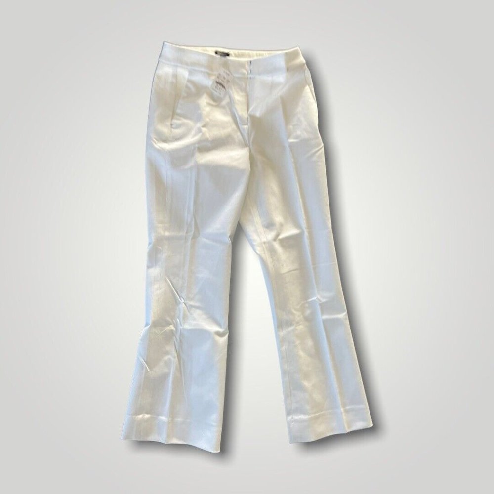 J Crew $98 Women's White Kelsey Cotton Flare Pants Size 2 BG357